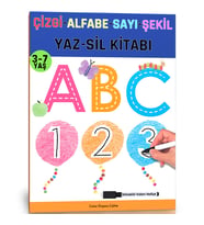 Okul Öncesi Çizgi Alfabe Sayı Şekil YAZ-SİL Kitabı