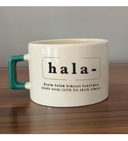 Hala Baskılı Yeşil Kulplu C Fincan