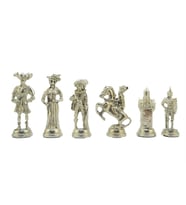 (Sadece Satranç Taşı İsteyene) Gifthome, Battal, Metal, Parlak, İspanyol Figürlü Satranç Taşı (Çok Renkli)