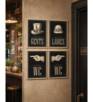İşyerleri, Ev ve Mekanlar İçin Gents,Ladies ve Wc Tabelası