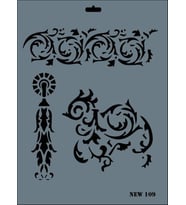 Rich New Seri N-109 Stencil 35x25 cm