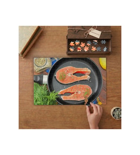 Tavada Somon Balığı Tasarımı 240 parça Ahşap Puzzle Ahşap Kutuda MP02711