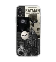 Iphone XS MAX Uyumlu Batman Kolaj Tasarımlı Şeffaf Telefon Kılıfı