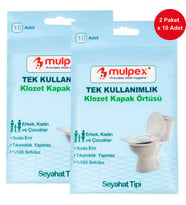 Mulpex Tek Kullanımlık Suda Çözünür Klozet Kapak Örtüsü - 2 x 10 lu Paket