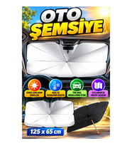 Katlanabilir Şemsiye Formlu Oto Cam Güneşliği 125x65 cm – Tüm Araçlara Uyumlu Güneş Koruyucu