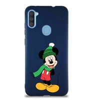 Samsung Galaxy A11 Soft Premier Kapak Mickey Mouse-G Tasarımlı Silikon Kılıf - Lacivert (Şeffaf)