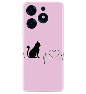 Tecno Spark 10 Pro Kılıf Resimli Desenli Baskılı Silikon Pink Cat Heart 1303