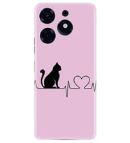 Tecno Spark 10 Pro Kılıf Resimli Desenli Baskılı Silikon Pink Cat Heart 1303