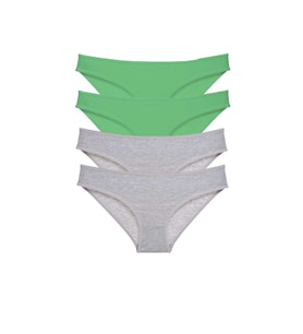 Mulvxbrf Brf02 4 Adet Süper Eko Set Likralı Kadın Slip Külot Yeşil Gri (Mulvix)