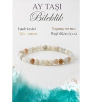 Ay Taşı Doğaltaş Bileklik, Doğal Taş İştah Kesici Bileklik B1037 (6mm-16cm)