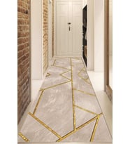 Dijital Baskılı Kaymaz Taban Yıkanabilir Modern Yolluk Ve Koridor Halısı NDU-HS-318 (Krem)