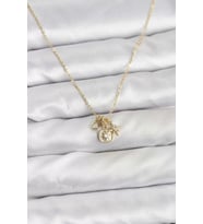 Pirinç Gold Renk Minimal Charmlı Kadın Kolye - TJ-BKO10803