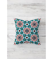 Etnik Geometrik Motif Çift Tarafı Baskılı Gizli Fermuarlı Yastık Kılıfı Kırlent Koltuk Yastık Kılıfı (İndigo)
