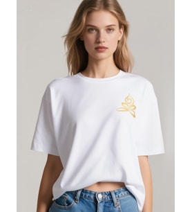 LOTUS OVERSİZE UNİSEX T-SHİRT (Beyaz)