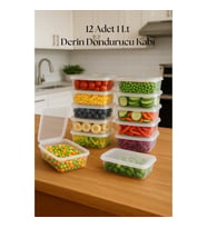 12’li Derin Dondurucu Saklama Kabı & Organizeri 1 lt 12,5x19,5x5,5 cm