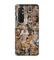 Xiaomi Mi Note 10 Lite Uyumlu Aesthetic Sanatsal Kolaj Desenli Şeffaf Telefon Kılıfı