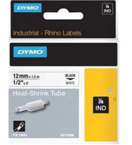 DYMO 18055 RhinoPRO Beyaz-Siyah Isıyla Küçülen Şerit 12 mm x 1,5 mt