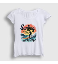 Presmono Kadın Beyaz The Way Of Life Sörf Surf Surfing T-Shirt 514553tt