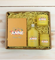 BK Gift Kişiye Özel İsimli DTF Anne Temalı Sarı Defter & Kahve Fincanı & Kolonya & Mum Hediye Seti-2, Anneye Hediye, Anneler Günü Hediyesi