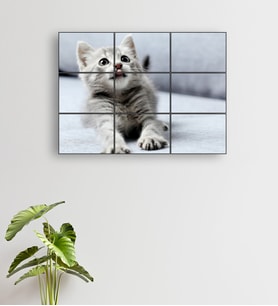 Kedi Baskılı 9 Parçalı Puzzle MDF Tablo