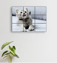 Kedi Baskılı 9 Parçalı Puzzle MDF Tablo