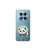 Redmi Note 14 Pro Plus ile Uyumlu Splash Panda Tasarımlı Şeffaf Silikon Kılıf