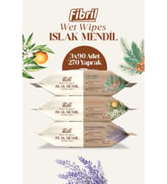 Karma Serisi Çiçek Islak Mendil 3x90 Paket 270 Yaprak Doğal Esans