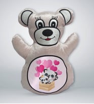 BK Gift Sevimli Pandalar Tasarımlı Krem Ayıcık Yastık-3