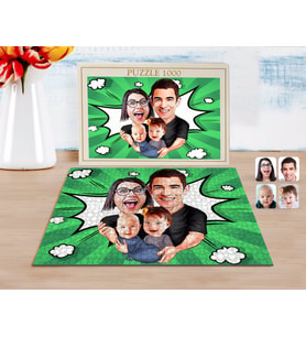 BK Gift Kişiye Özel Aile Karikatürlü 1000 Parça Profesyonel Puzzle-4