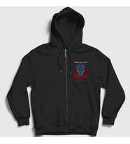 Presmono Unisex Siyah Madness V2 Animals As Leaders Fermuarlı Kapüşonlu Sweatshirt 523207tt