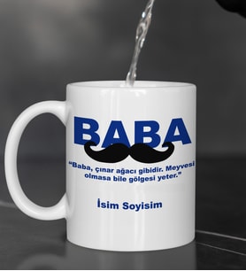 Kişiye Özel Baba Tasarımlı İsim Ve Soy isimli Kupa Bardak
