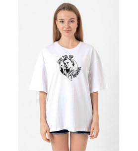 Just The Tip I Promise Halloween Beyaz Kadın Oversize Tshirt