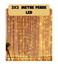 Mey İthalat® 3x3 Metre Perde LED Işık Sıcak Şelale Tasarım Dekoratif Aydınlatma