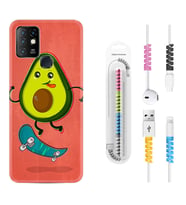 INFINIX Hot 8 9 10 11S Hot 10 Play 10T Kılıf Kablo Koruma Spiral Silikon Avokado Skate 1741
