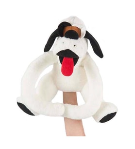 Sarılan Köpek Peluş 35 cm (Beyaz)