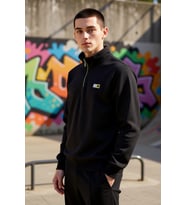 Erkek Dik Yaka Standart Kol Düz Desenli Regular Kalıp Sweatshirt Fonksiyonel Dayanıklı Şık