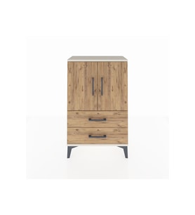 Arges Komodin 2 Raflı 2 Çekmeceli 2 Kapaklı 60x30x96 Aytaşı-Çam