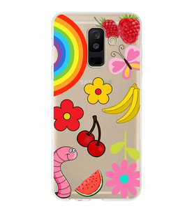 PrintiFy Samsung Galaxy A6 Plus 2018 ile Uyumlu 1mm Slim Fit Water Color 5 Baskılı Şeffaf  Kılıf