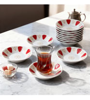 GÜRAL PORSELEN Acem 12 parça 10 cm Çay tabağı 90193