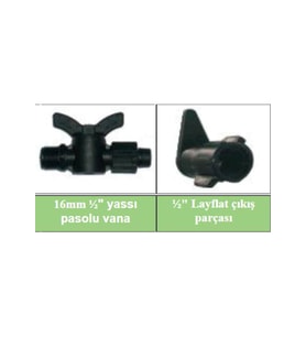 BESTPUMP 16mm Yassı Layflat Hortum Çıkış Parçası+Damlama Vana Seti