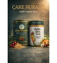 ÇareBurada Hafiflik Seti - ÇareBurada Kekreyemiş Tozu 8 g x 20 stick + Fıtchoy Eight Mix Tea 60 Poşe