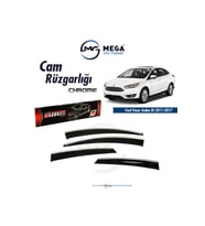 Mega Oto Market Sunpleks Krom Cam Rüzgarlığı Focus 3-4 HB-SD Sedan 2011- Sonrası ile uyumlu (Siyah)