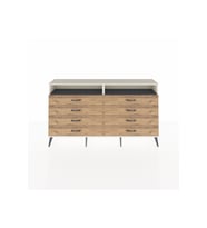 Arges Konsol 2 Raflı 8 Çekmeceli  176x30x99 Aytaşı-Antrasit/Çam