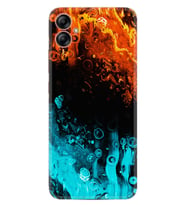 Samsung Galaxy A05 Kılıf Silikon Desen Özel Seri Orange Blue Color 1665