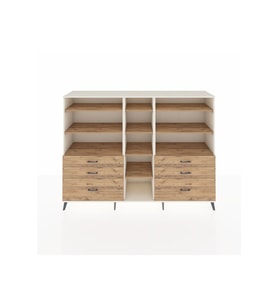 Hyperion Dolap 10 Raflı 6 Çekmeceli  220x44x163 Aytaşı-Çam