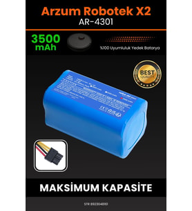 Arzum AR4301 Robotek X2 3500mAh Robot Süpürge Bataryası - Sertifikalı Güvenlik, Gerçek Kapasite