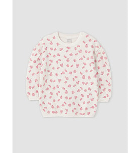 LCW baby Pembe Çiçekli Kız Bebek Sweatshirt 2'li