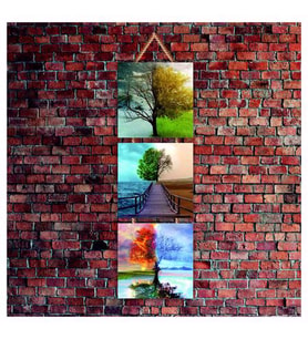 Cakatablo İki Farklı Doğa Baskılı  3-Parça MDF Tablo