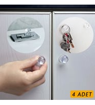 4 Adet Kristal Tasarımlı Çok Amaçlı Yapışkanlı Tutacak Buton