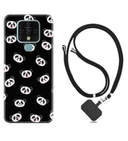 Tecno Camon 16 18P Pova Kılıf Boyun Askılı Silikon Panda Suratları 1773